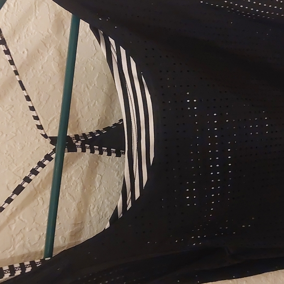 Nike Sport Mesh Layered Tankini Bathing Suit Set Black/Stripes Size S/M NWT NEW - Picture 9 of 15